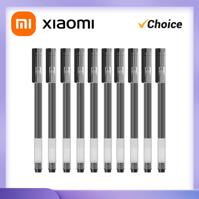 Xiaomi-Super Durable Sinal de Escrita Caneta, Caneta Gel 0.5mm, Canetas Assinatura, Suave Suíça Refil, Tinta Preta Vermelha, Caneta Esferográfica