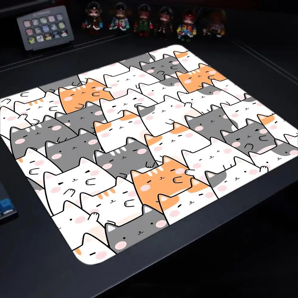 Meow picture Mouse Pad 40X45 Large Square Computer Office Game Table Mats Rubber Anti-slip Mousepads Small Decor Desk Pads