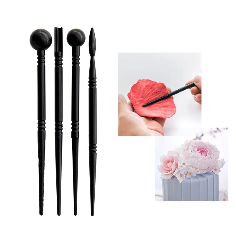 4Pcs/Set Pottery Tools Plastic Round Bar Soft Clay Dot Pen Engraving Knife Clay Tool Indentation Stick