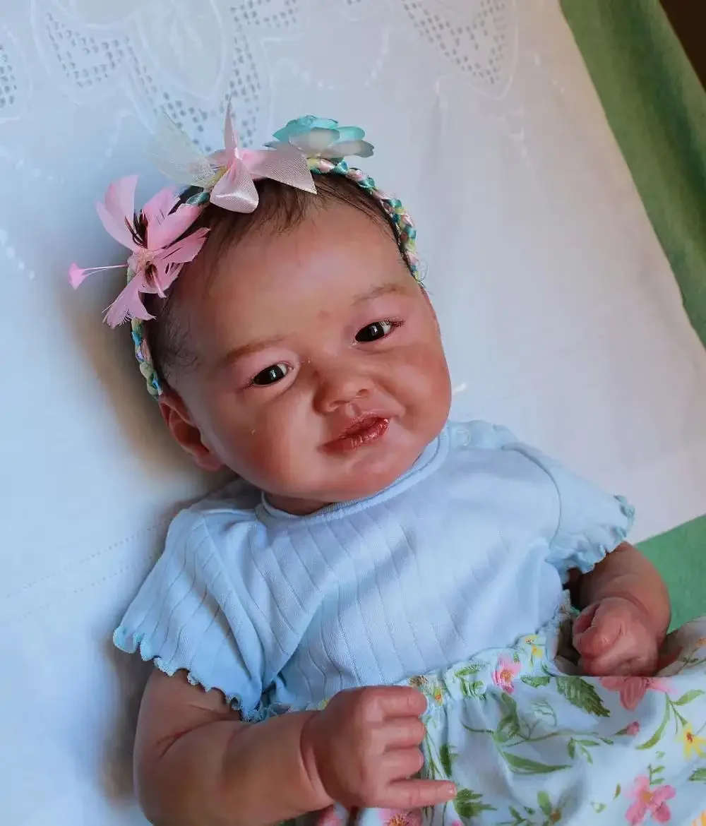 SINO-BB CustomizedLimited Supply 20-Zoll-Reborn-Baby Joshi mit handgewurzelten Haaren, bereits fertige Puppe mit unterschiedlichem Kleid