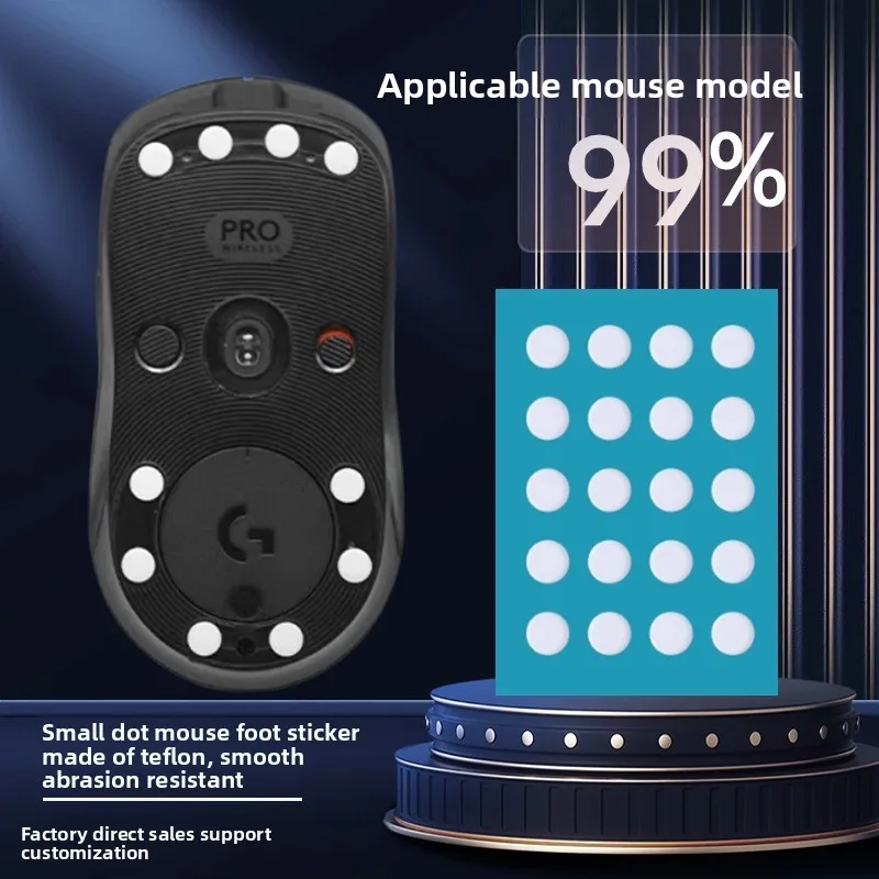 10/20Pcs 0.65 Diameter 0.7mm Thickness Small Dots Universal Mouse Skates for Logitech Rubberized Mouse Foot Glide Feet Sticker