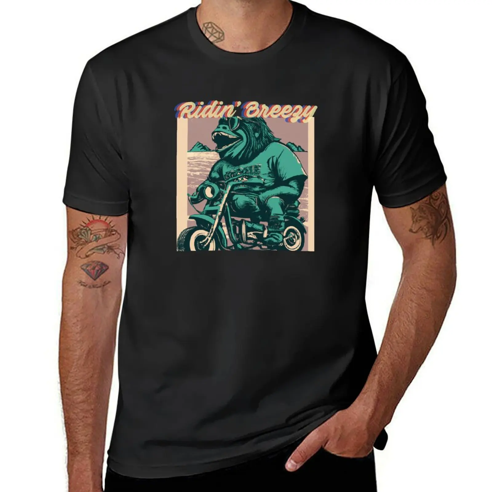 

Breezy Rider Ogre Bike T-shirt vintage clothes plus sizes men clothes