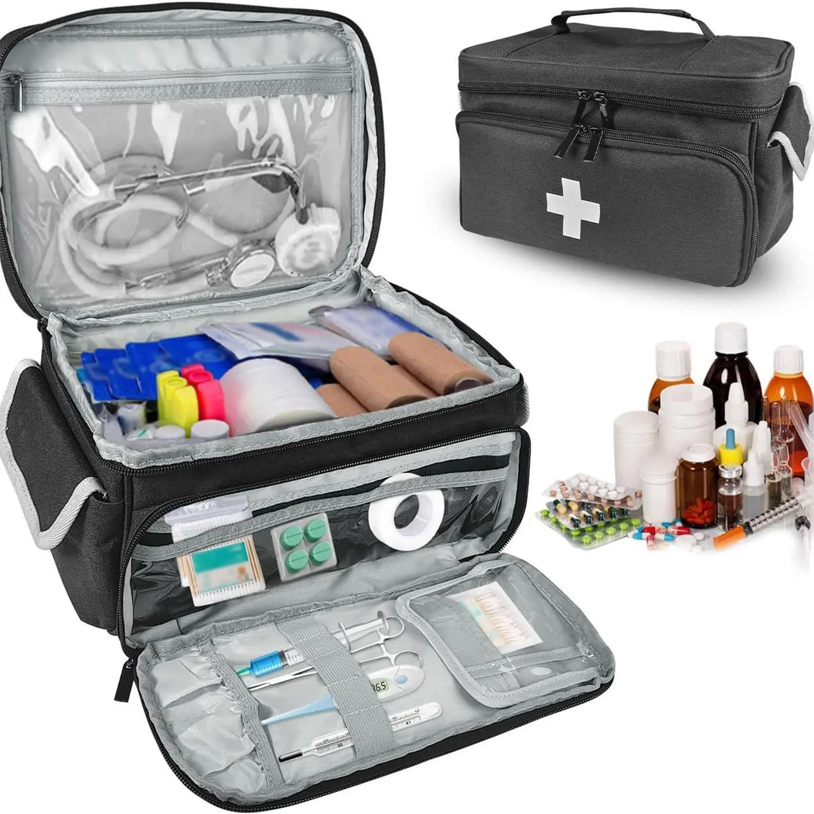 Travel First Aid Kits Bag Emergency Kits Organizer for Office Travel Car