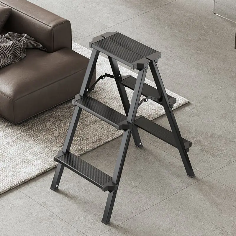 Thickened Pedal Folding Extension Ladder for Home Use,Aluminum A-Frame Step Ladder,  Lightweight Multi-Purpose Loft Stair