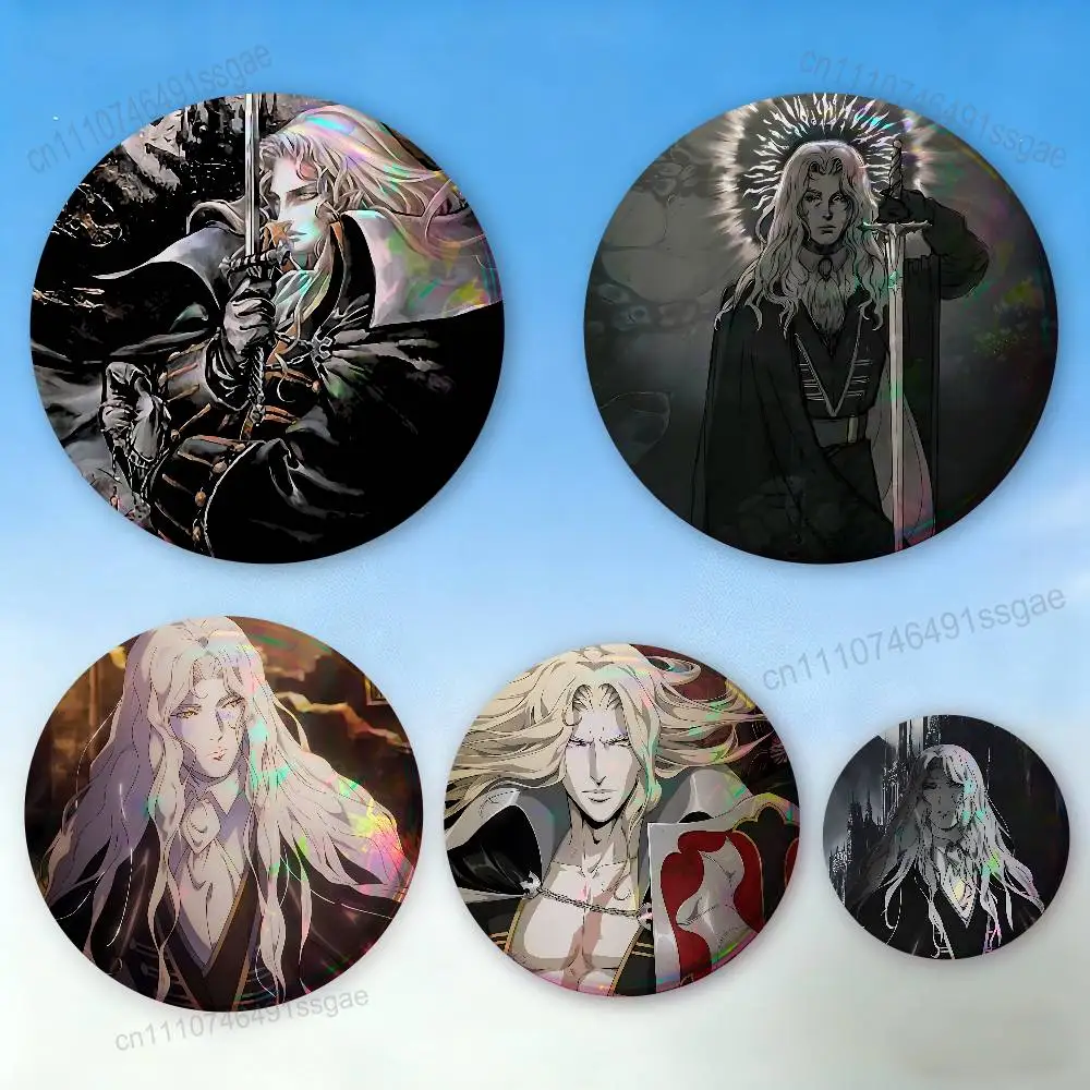 Pins con el diseño de Alucard de la serie Castlevania para regalar a amigos, mochilas, ropa, accesorios coleccionables, regalo de joyería