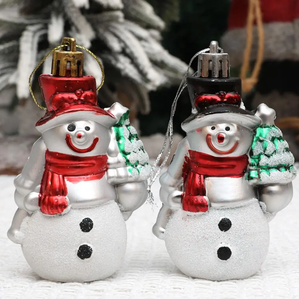 

4pcs Cartoon Christmas Snowman Pendant Plastic Pendant Santa Claus Hanging Ornaments DIY Crafts Exquisite