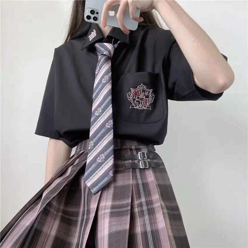 Summer Polar Night Song jk Uniform Plaid Dress Genuine Set Original Summer Girl Plaid Dress Pleated Skirt