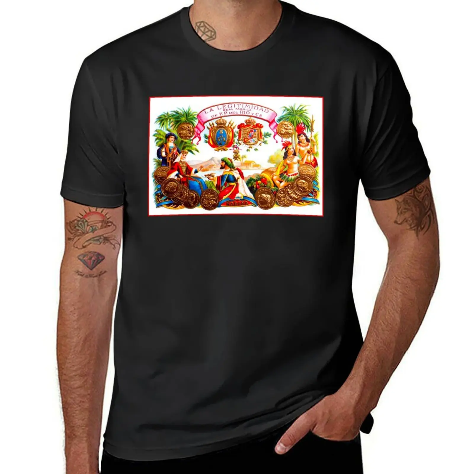 CUBA : Vintage Habana Cigar Advertising Print T-Shirt customizeds plus sizes sublime plain black t shirts men