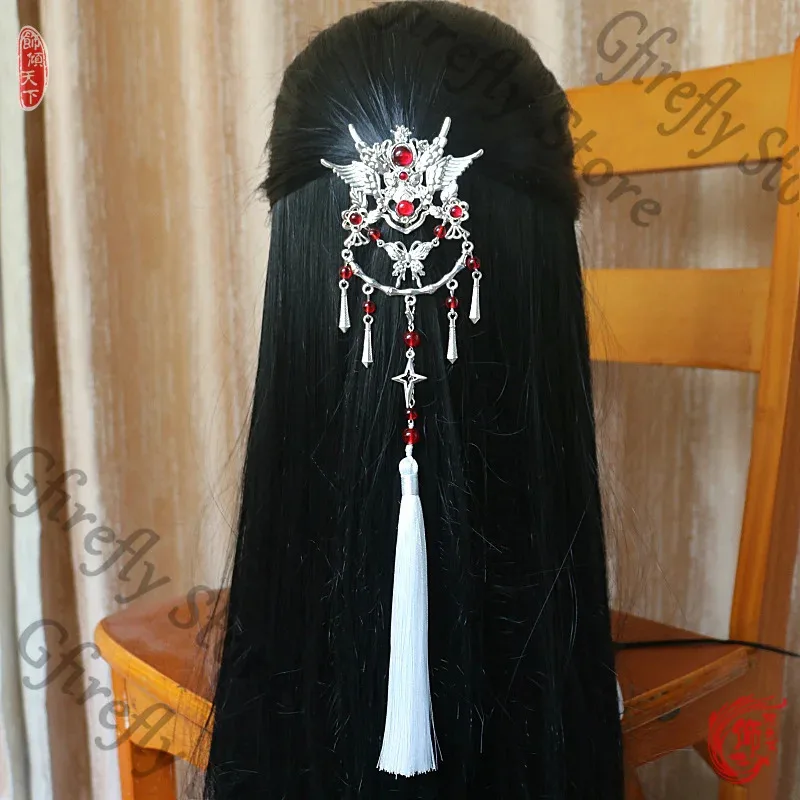 Tocado de bendición oficial del cielo, pinza para el pelo de Anime, horquilla artesanal, tocado de Cosplay, accesorios para colegas, regalo de mariposa Hua Cheng