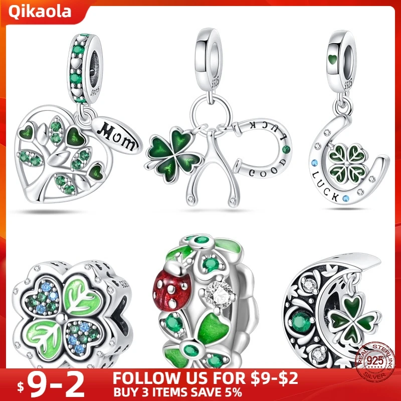 Genuine 925 Sterling Silver Green Series Tree Of Life Pendant Fit pand 3mm Bracelet DIY Beads Fashion For Women Jewelry Gift Hot