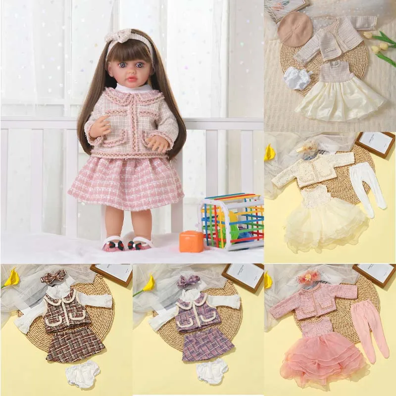 Roupas de boneca de bebê ternos adequados para 55cm/21.65 Polegada vestido sem mangas reborn roupas de boneca de bebê acessórios roupas para presentes de aniversário