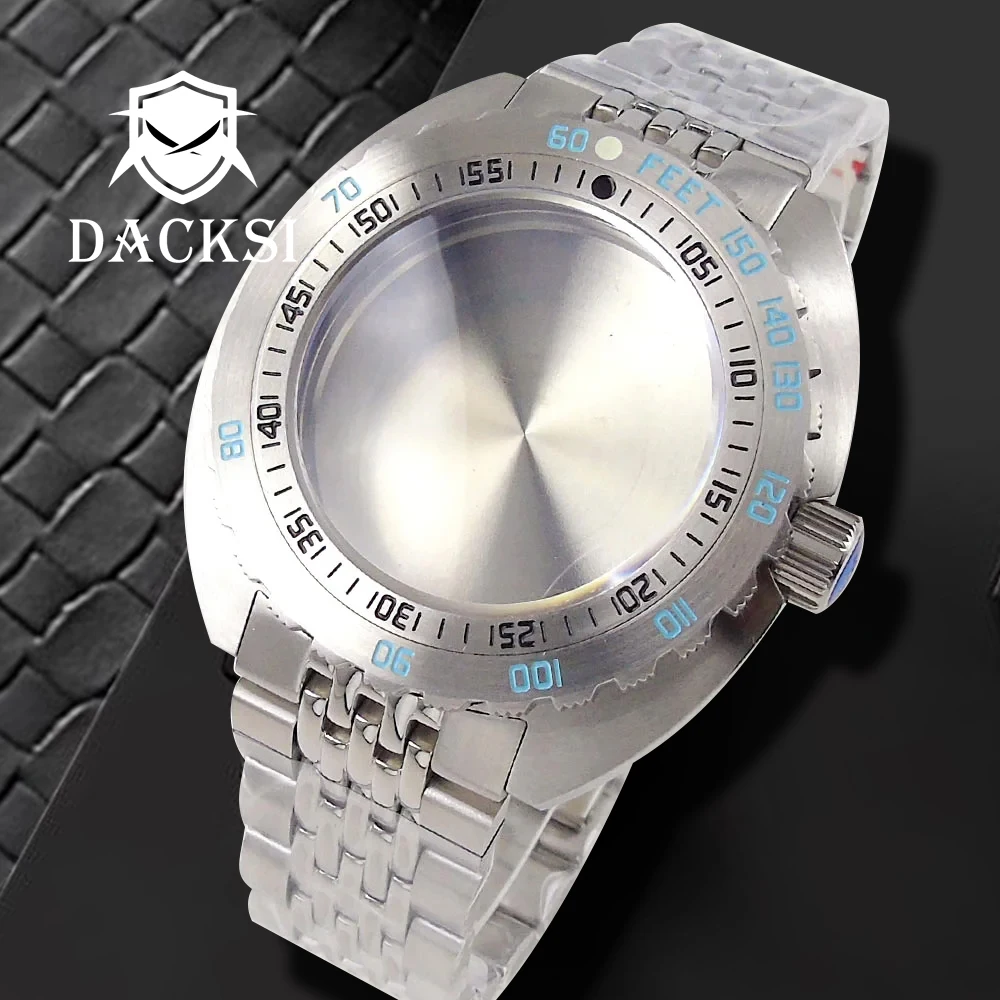 

DACKSI 45mm Luxury Stainless Steel 20Bar Dive Watch Case Bracelet AR Sapphire Glass Screw Crown Fit NH35 NH36 Automatic Movement