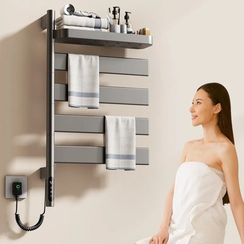 

Rotatable Electric Towel Rack Constant Temperature Heating Towel Drying Storage Shelf Household Warmer Bathroom Accessories