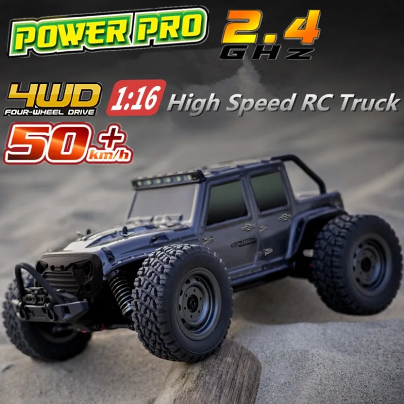 Wltoys RC Cars 2.4G Speed Racer With LED 4WD 390 Motor Drift Remote Control Off Road Multicolor Truck Toys For Adults and Kids