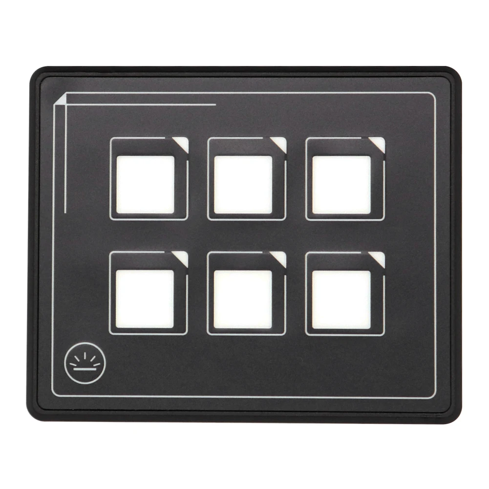 

6 Gang Panel Box Kit DC 11V-30V 6P Car LED Touch Membrane Control Panel Switch IP67 Waterproof RV Switch Panel LED Light Display