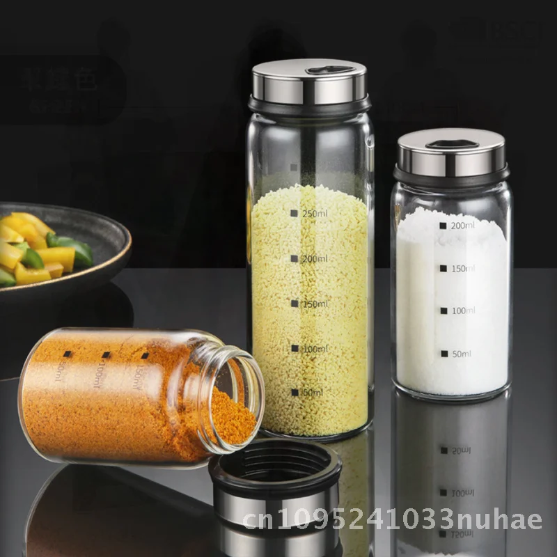 

Набор бутылок для приправ из боросиликатного стекла - кухонная бытовая банка для порошка перца и соли с четырьмя отверстиями для