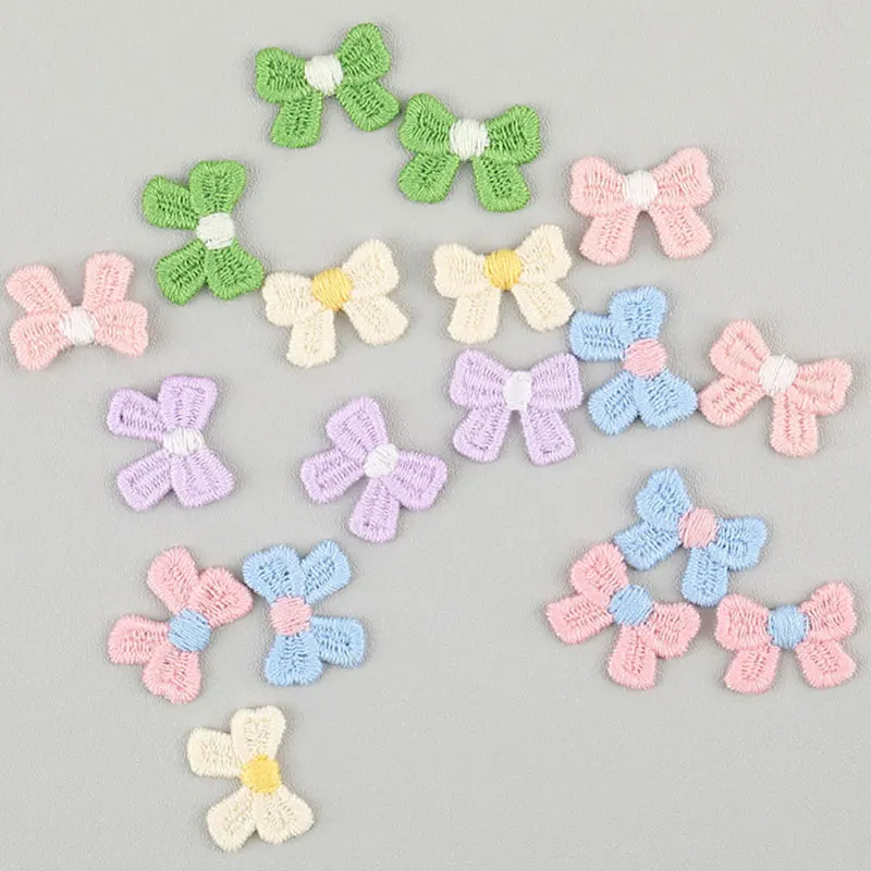 40 Stück Schleifen-Spitzen-Stickerei-Patchwork-Stoff, Blumen-Haarnadel, Schuh, Hut, Blumenmuster, Hosen, Socken, dekoratives Zubehör, Material – Detail 1