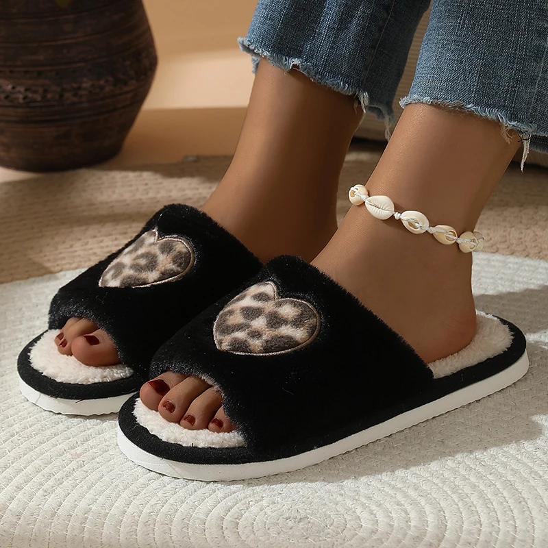 Mode Luipaard Hart Pluizige Sl - Women Fashion Korean recensie en prijs