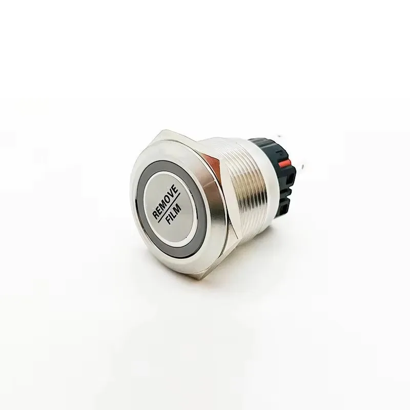 

ELEWIND 19mm 22mm metal Stainless steel 1NO1NC momentary latching push button switch with LED ring light PM225F-11E/S