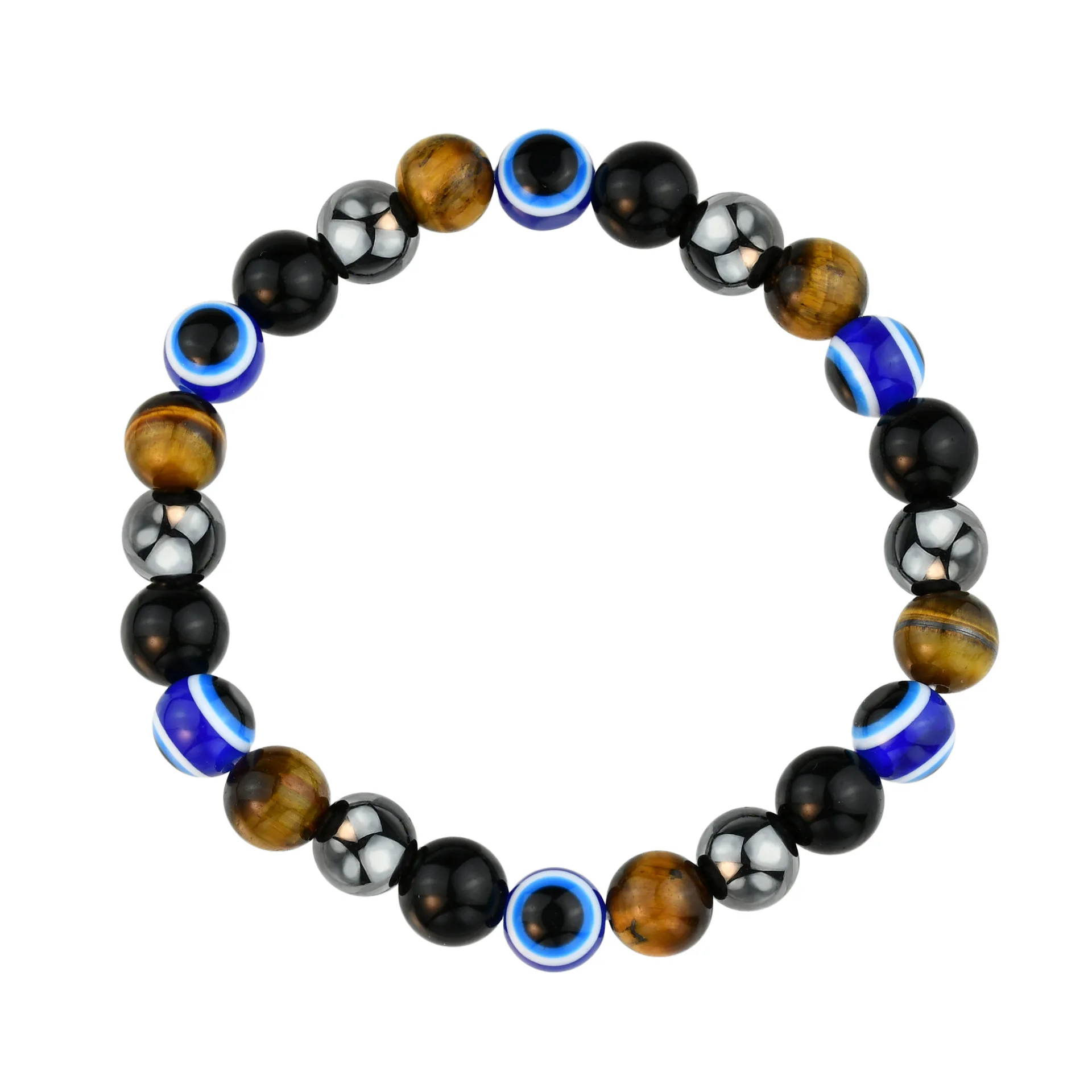 OAIITE High Quality Natural Stone Bracelets Attract Money Wealth Health Pulse Hematite Tiger Eye Bracelets for Men Women Gifts