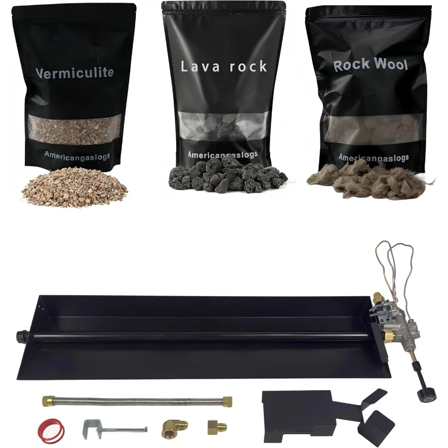 

Пальник 18-24 с клапаном для газового камина, вентилируемая пропановая горелка, ручное управление, 28, одна труба, черная металлическая каминная горелка