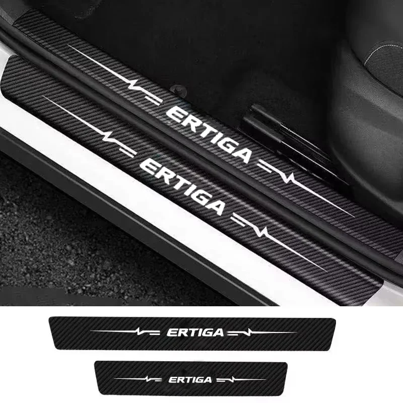 Door Sills Stickers For Suzuki Ertiga Logo AutoTrunk Threshold Anti Scratch Tape Protective Decals Waterproof Car Accessories