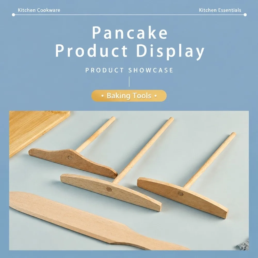 Beech Wood Crepe Spreader Solid Wood Smooth Edge Pancake Rake Multi Shapes Multiple Sizes Crepe Making Tool Crepe Making