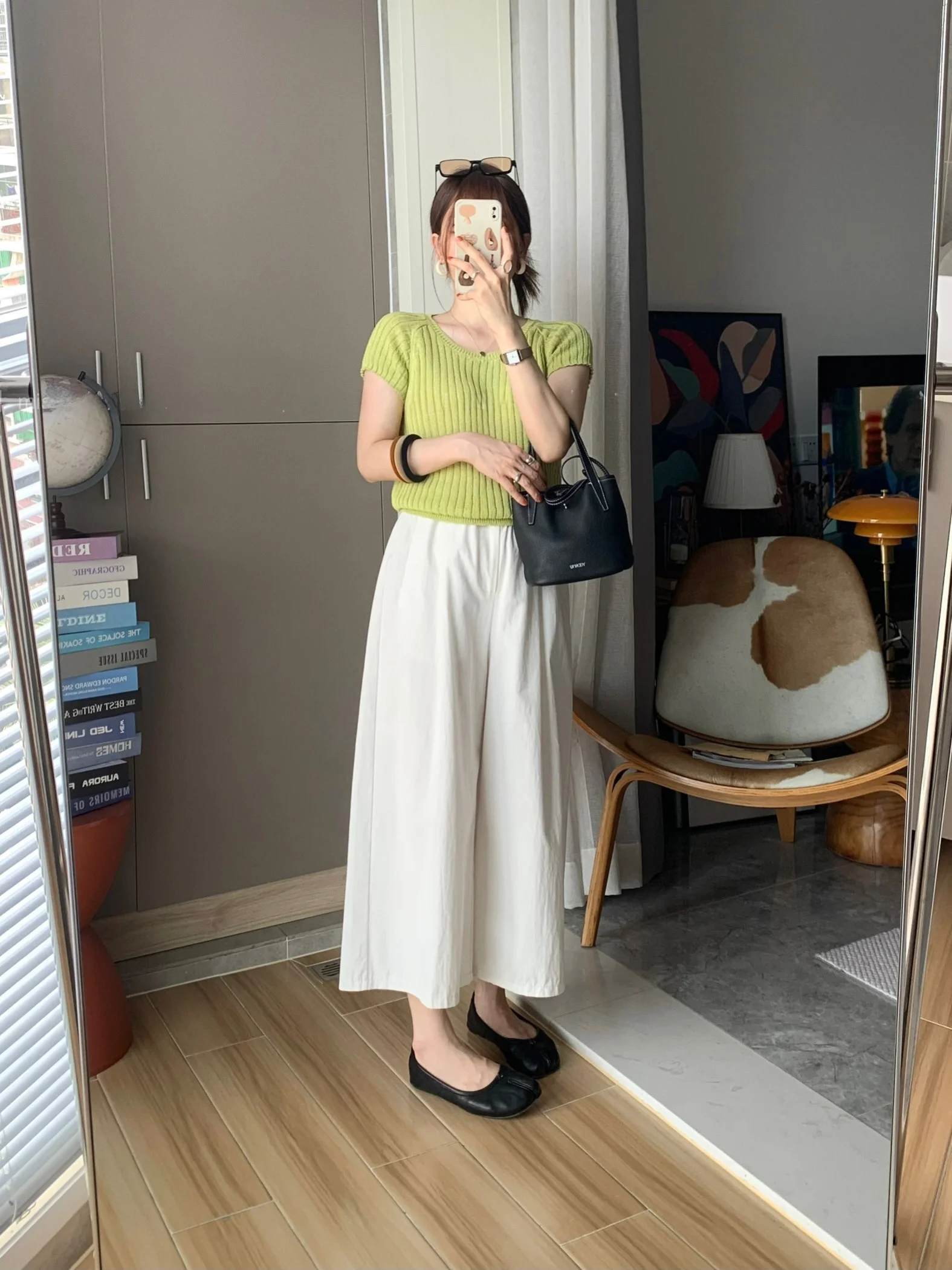 

High Waist Wide Leg Pants Korean Style Pure Cotton White Eighteen Commute Slimming Casual Pants Women's Fashion Breathable