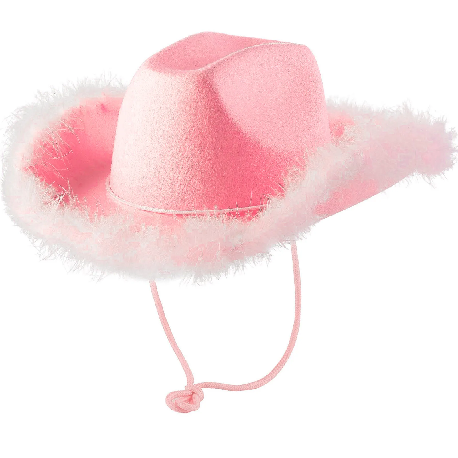 Hat With Feather Feather Brim Adult Size Cowboy Hat With Feathers For Costume Party Play Dress Up Outfits For Women for Girls