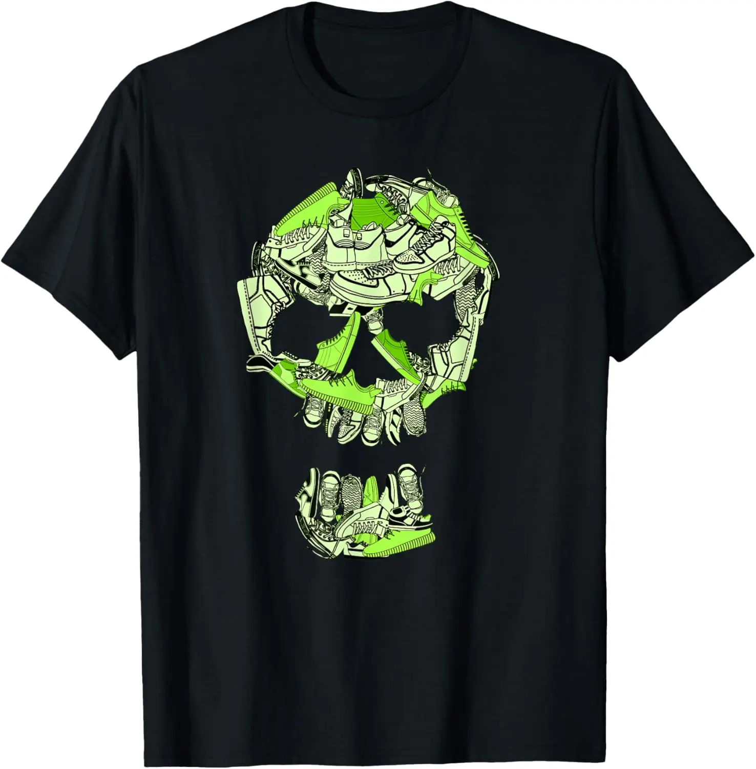 Big Ol' Sneaker Head Green Color Graphic T-Shirt