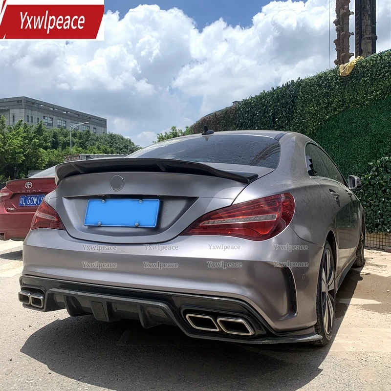 R Style Carbon Fiber Rear Spoiler Trunk Wing Car Styling For Mercedes Benz CLA-Class CLA45 W117 C117 CLA 200 250 260 2014-2019