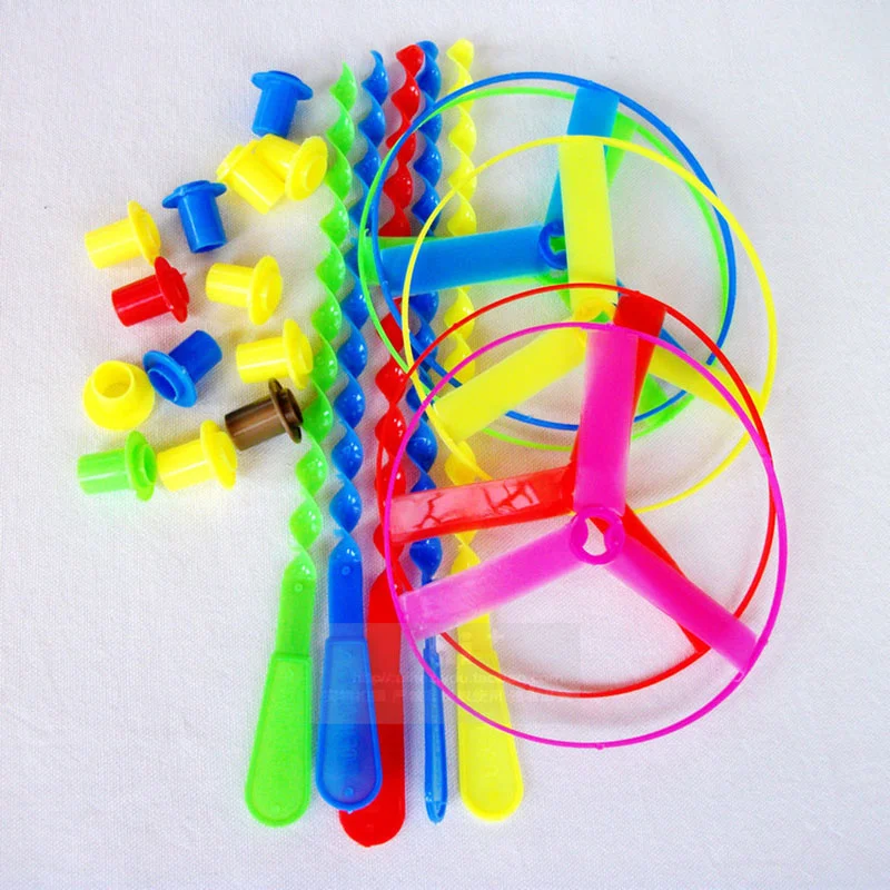 20PCS/Lot Children's Fun Outdoor Game Sports Set Manual Rotating Dragonfly Flying Saucer Helicopter Novelty Toys Holiday Gift