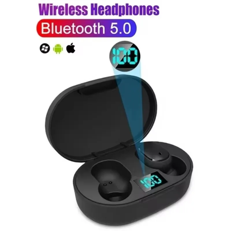 Fones de ouvido sem fio Bluetooth Sports Earphones 5.0 Redução de ruído no ouvido estéreo Soft Earbuds