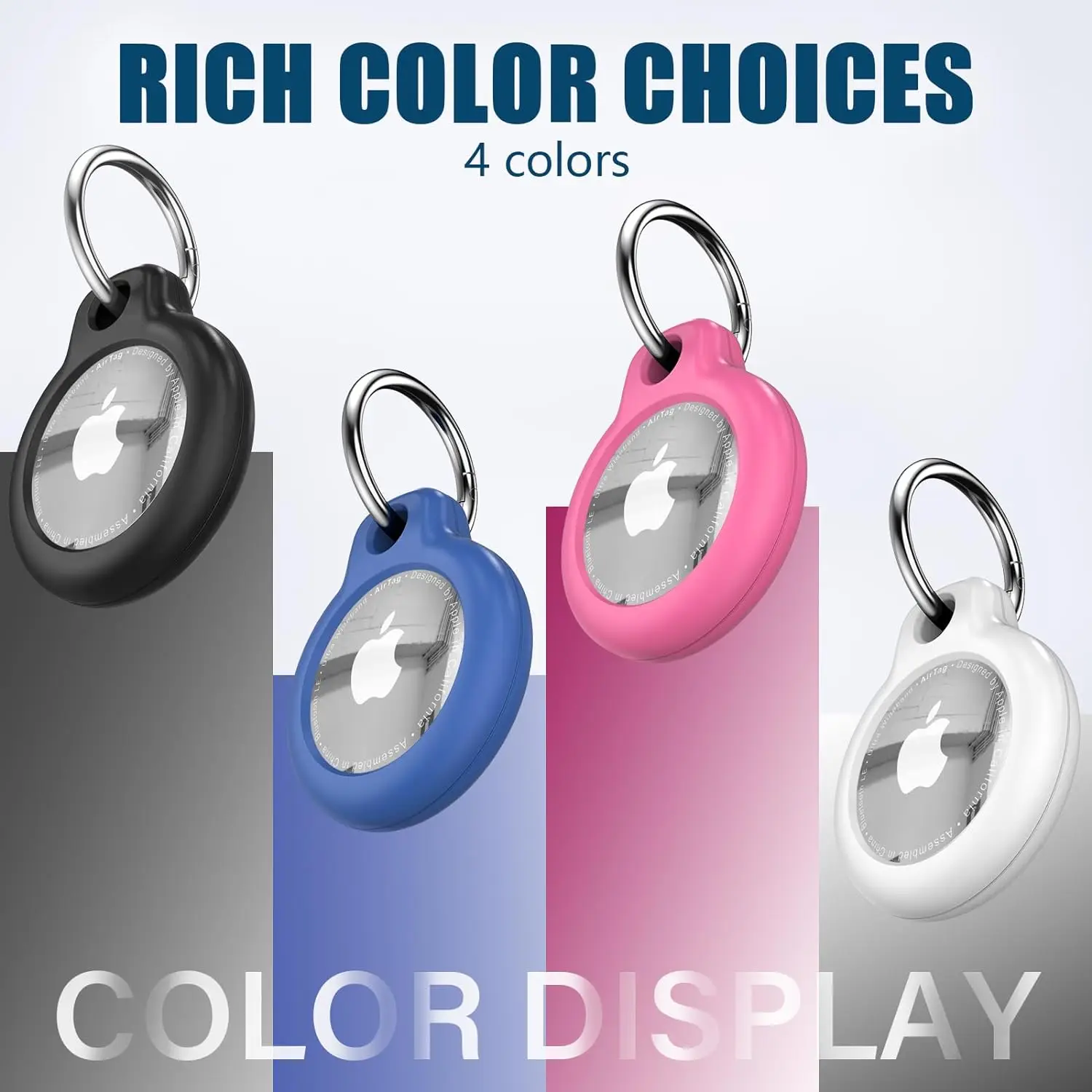 Cover for Apple Airtag Case with Keychain Hard PC Anti-scratch Sleeve for Keychain Luggage GPS tracker Accessories AirTag Holde