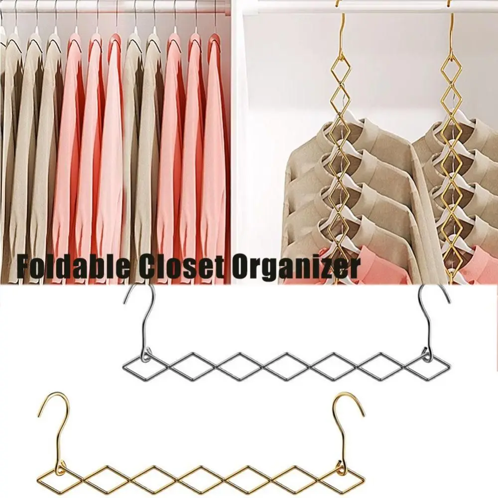 Multi-port Clothes Drying Rack Durable Space Saving Stainless Steel Clothes Hanger Foldable Hooks