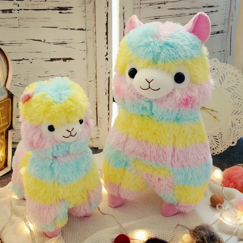

1Pc Cute Divine Beast Rainbow Alpaca Doll, Personalized and Beautiful Alpaca Plush Toy, Cotton Doll, Suitable for Adults