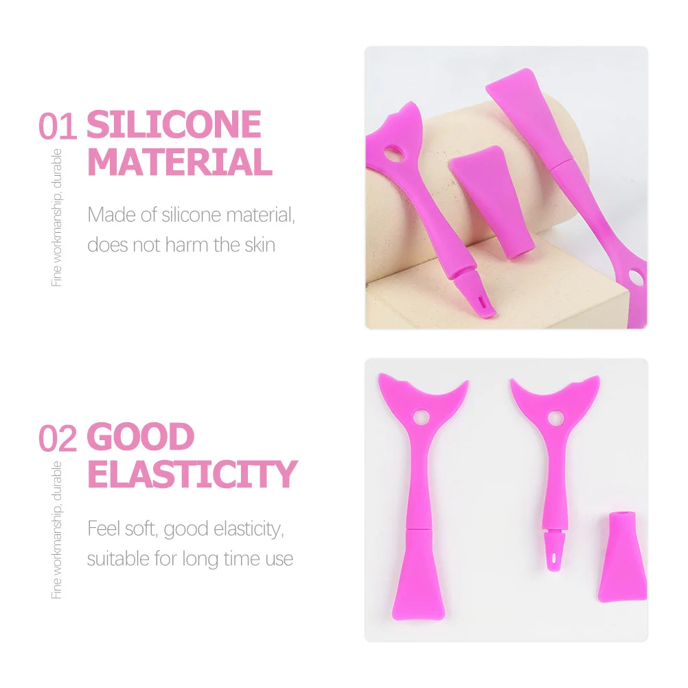 3 pezzi di protezione per ciglia strumento per trucco in silicone applicatore per eyeliner curvo scudo mascara aiuto per l'applicazione per un trucco preciso