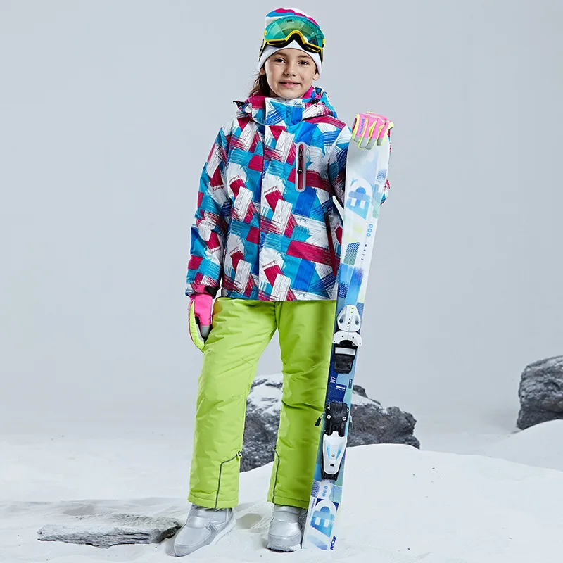 -30℃ Children's ski suit snow set cross-country 100-160cm 5 6 7 8 9 10 11 12 13 14 15 years boys girls Off road Warm waterproof