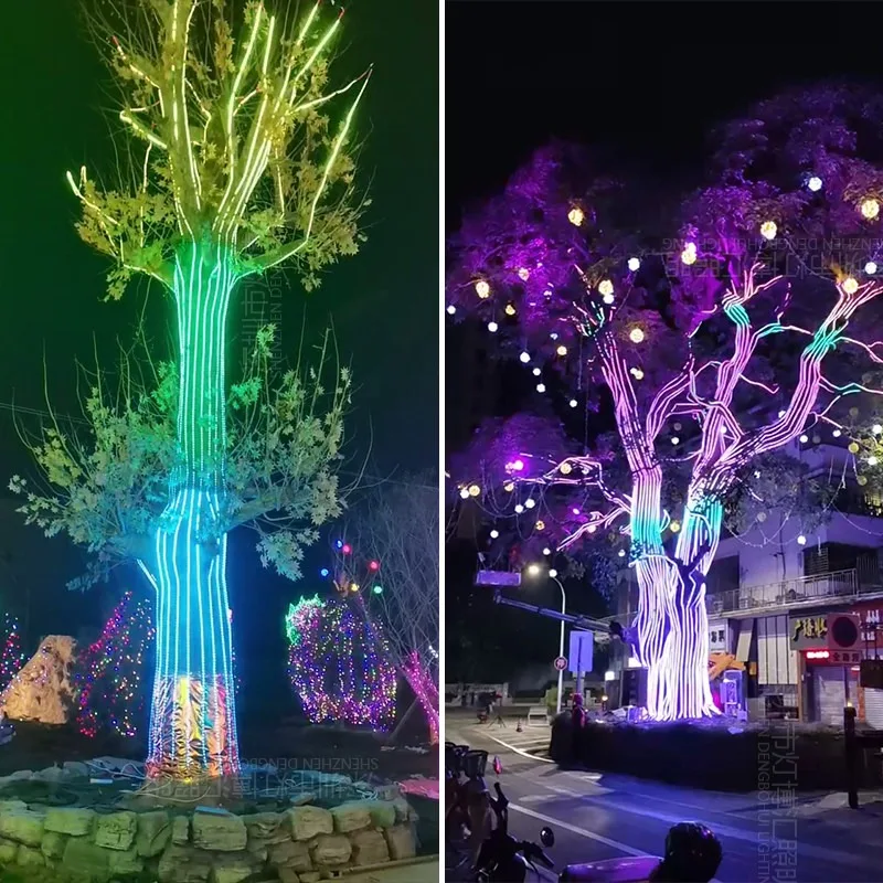 Tree wrapping light landscape light 24V horse racing water voice-activated waterproof outdoor lighting RGB colorful color