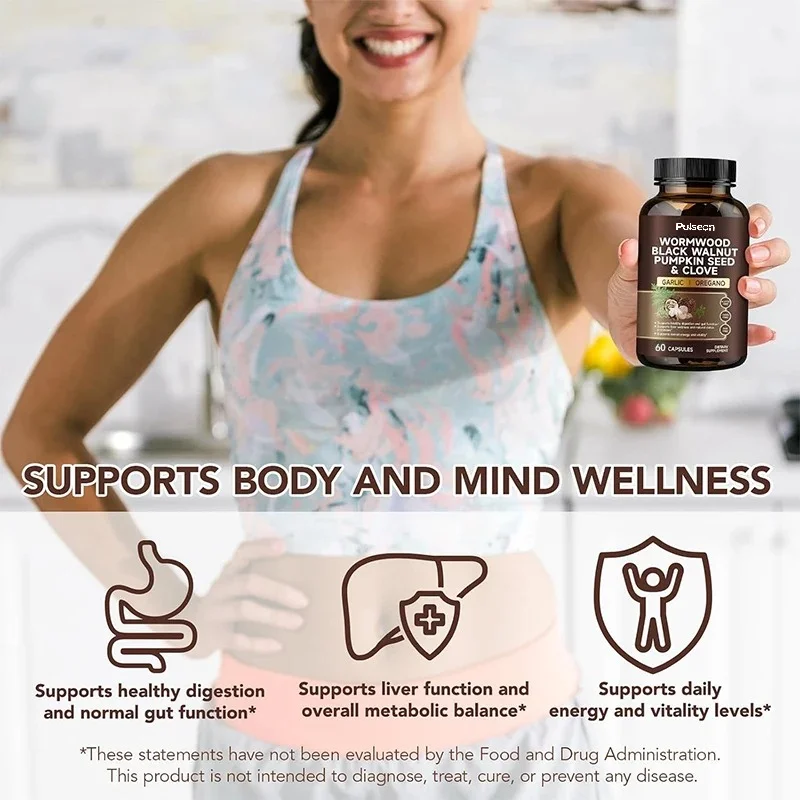 Absinthe and Black Walnut Cleaning, Digestion, and Intestinal Health Supplements, Containing Non GMO, Gluten Free, 60 Capsules