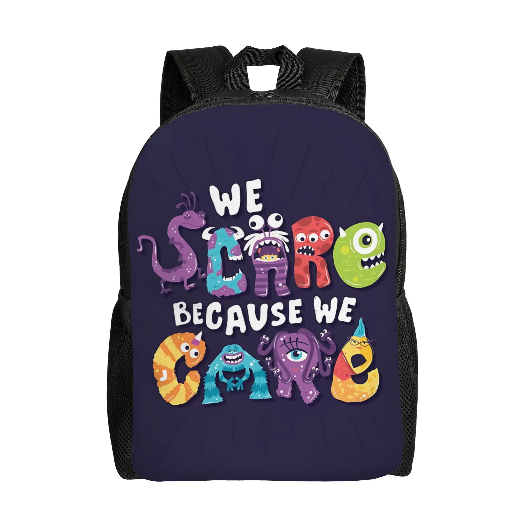 

Рюкзак с анимационным дизайном Monsters Inc, 1 шт., прочный, для офиса и работы, в стиле Харадзюку, с дизайнерским принтом, на плечевые ремни.