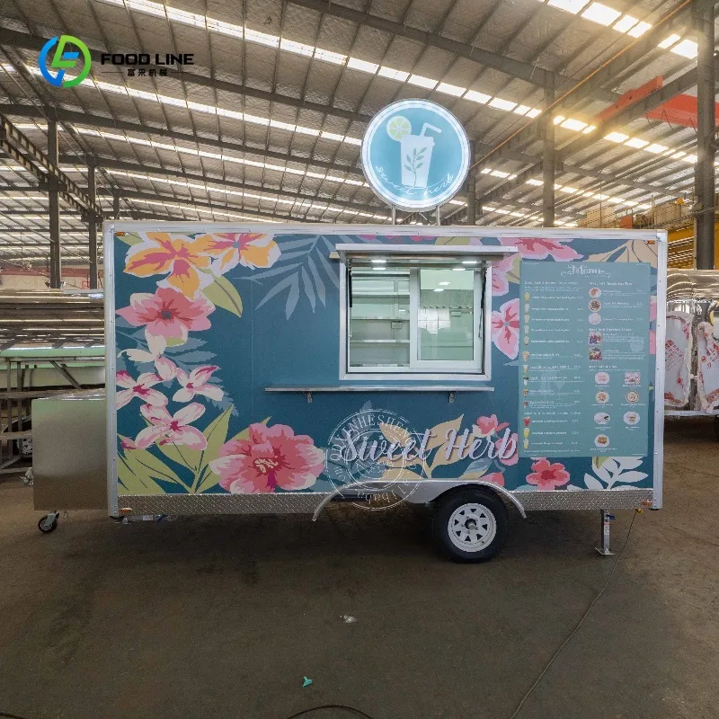 

Mobile Kitchen BBQ Food Trailer Commercial Catering Fast Food Truck Fully Equipped Mobile Food Cart for Sale