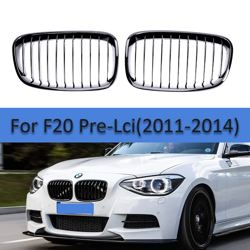 

Racing Style Chrome Carbon Front Grille For BMW 1 Series F20 F21 2011-2014 116i 118i 120i Bumper Radiator Grill Accessories
