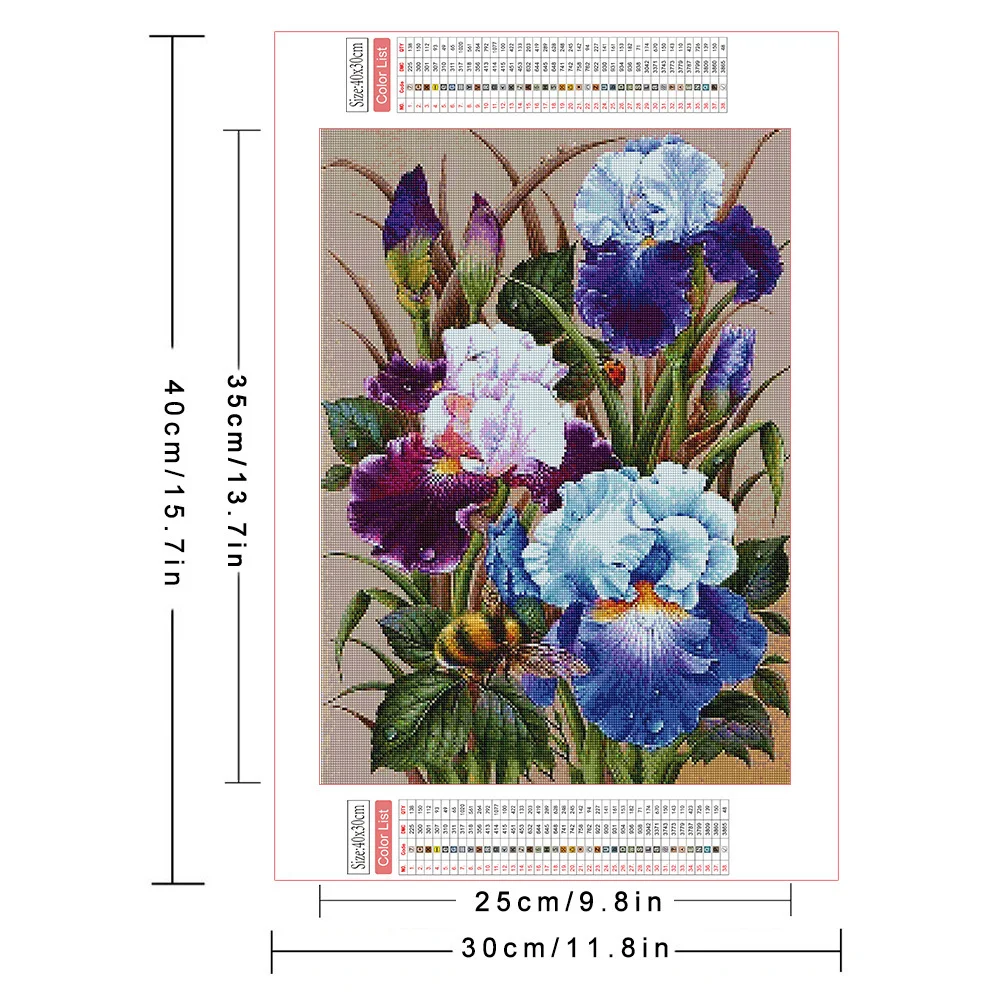 HUACAN Diamonds Painting Flower Iris Cross Stitch Picture Of Rhinestones Diy Handmade 30x40cm Embroidery Sale Floral Needlework