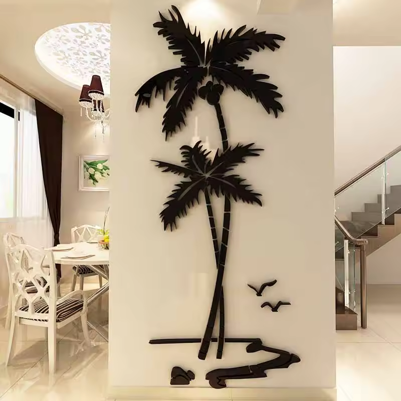 עץ קוקוס 3d קיר קיר מדבקות קיר טלוויזיה רקע קיר diy decals קיר סלון חדר שינה קישוט הבית קישוט הבית