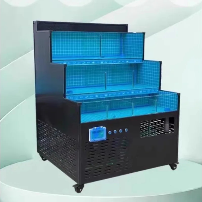 

Customized mobile seafood tank hotel seafood fish tank commercial seafood tank pool refrigeration all-in-one machine