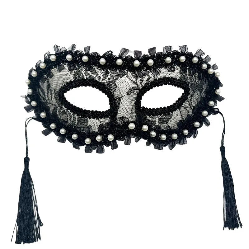 Halloween Cosplay Dames Half Gezicht Parel Kant Lint Masker Make-up Bal Cosplay Party Prop Decoratie Maskerade Masker