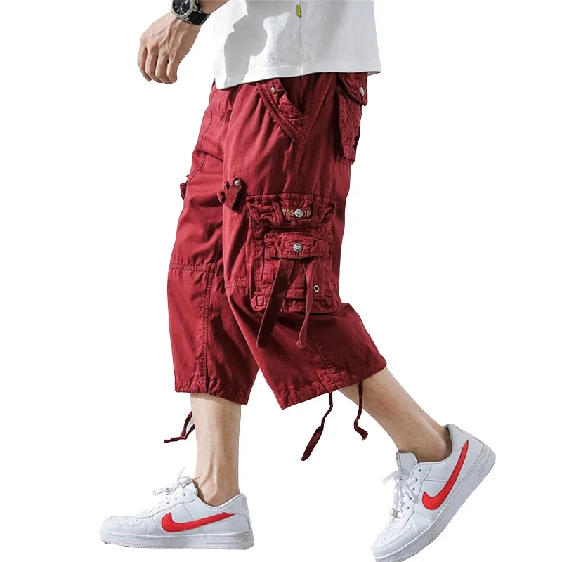 

Summer Camouflage Loose Cargo Shorts Men Camo Summer Short Pants Homme Cargo Shorts Without Belt Drop Shipping