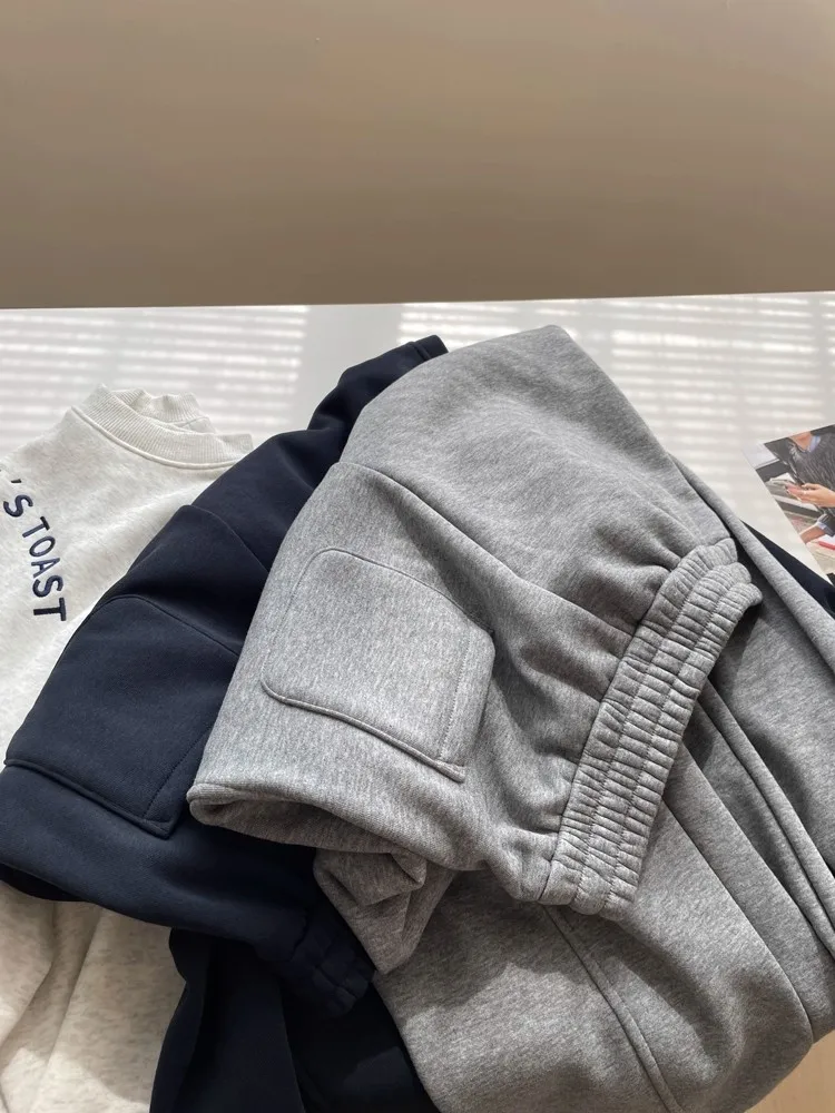 Extra Large Size Fce Lined High Waist Harlan Pants Women's Winter Thiened Sports Sweatpants Casual Comfortable Trousers