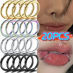 Nose Rings Septum Piercing Clicker Nose Hoops Piercings Titanium Hinged Segment Rings Helix Piercing Unisex Body Jewelry Earring